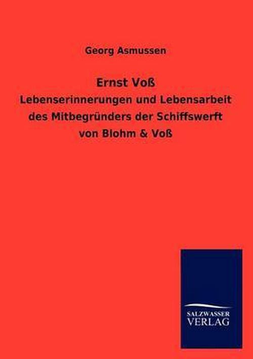 Cover for Georg Asmussen · Ernst Voß (Paperback Book) [German edition] (2012)