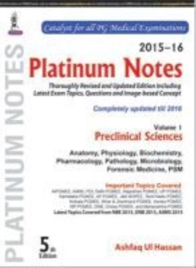 Cover for Hassan · 2015-2016 Platinum Notes Volume 1 5th (Paperback Book) (2016)