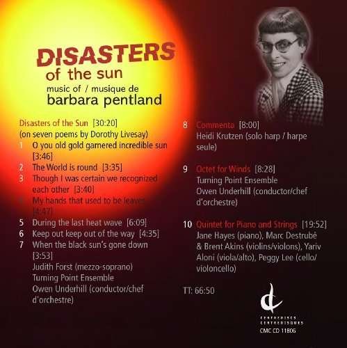 Cover for Barbara Pentland · Disasters of the Sun (CD) (2009)