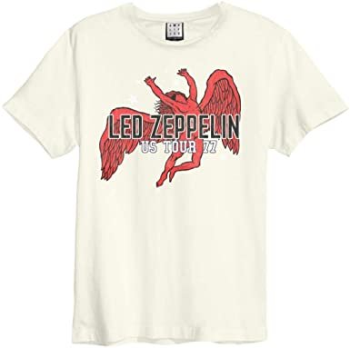 Cover for Led Zeppelin · Led Zeppelin Us Tour 77 (Icarus) Amplified Vintage White (T-shirt) [size S]