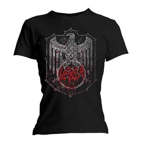 Slayer Ladies T-Shirt: Bloody Shield - Slayer - Mercancía - Global - Apparel - 5056170604628 - 