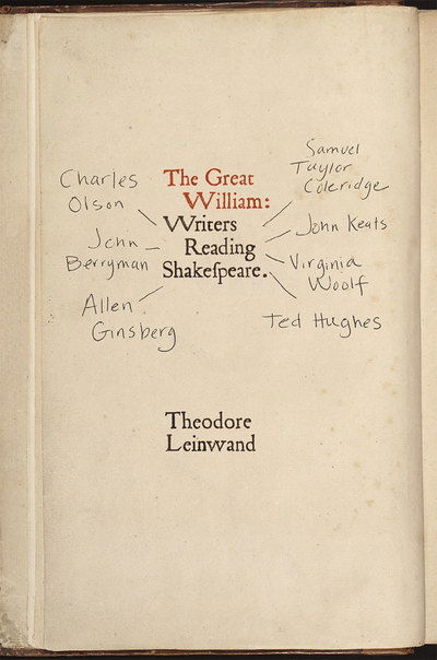 Cover for Theodore Leinwand · The Great William: Writers Reading Shakespeare (Taschenbuch) (2017)