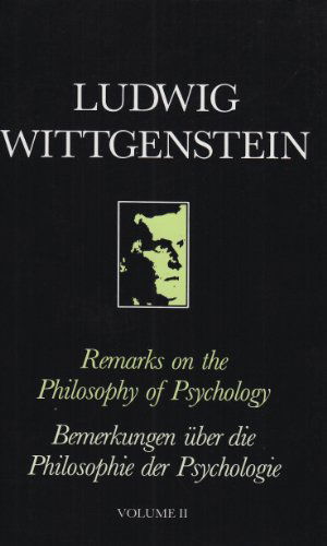 Cover for Wittgenstein, Ludwig (Philosopher) · Remarks on the Philosophy of Psychology, Volume II (Paperback Book) (1983)