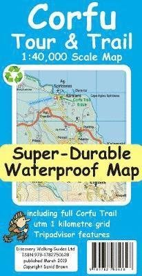 Corfu Tour & Trail Super-Durable Map - David Brawn - Bøger - Discovery Walking Guides Ltd - 9781782750628 - 8. april 2019