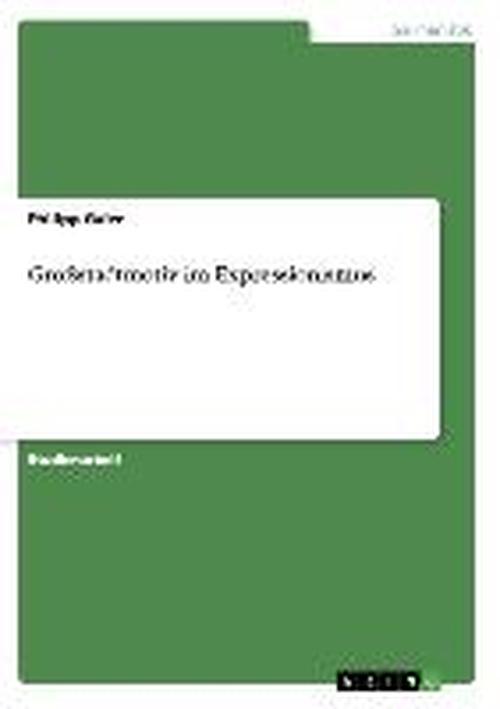Cover for Gaier · Großstadtmotiv im Expressionismus (Book) [German edition] (2013)