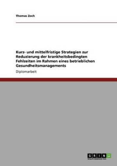 Cover for Zoch · Die Reduzierung der krankheitsbedi (Buch)