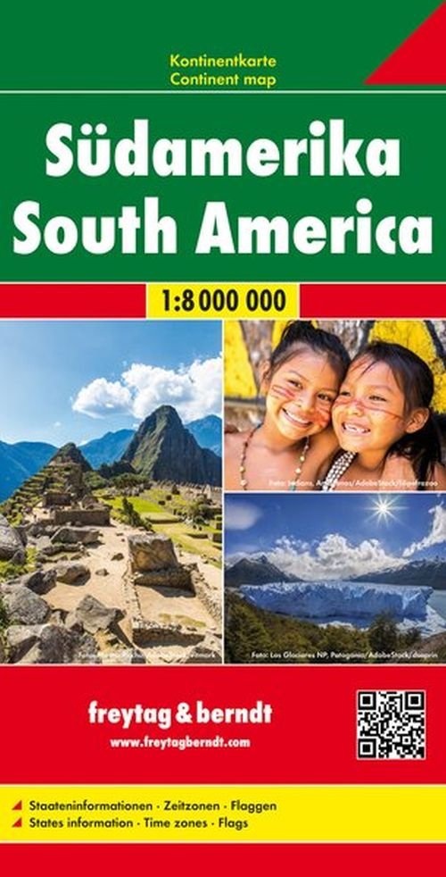 South America Map, Pleated Physical / Political 1: 8 000 000 - Freytag & Berndt - Livros - Freytag-Berndt - 9783707917628 - 1 de março de 2018
