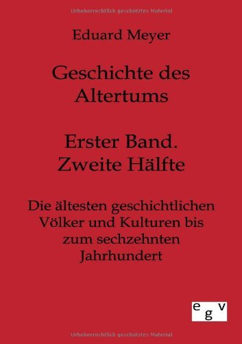 Cover for Eduard Meyer · Geschichte Des Altertums (Paperback Bog) [German edition] (2012)