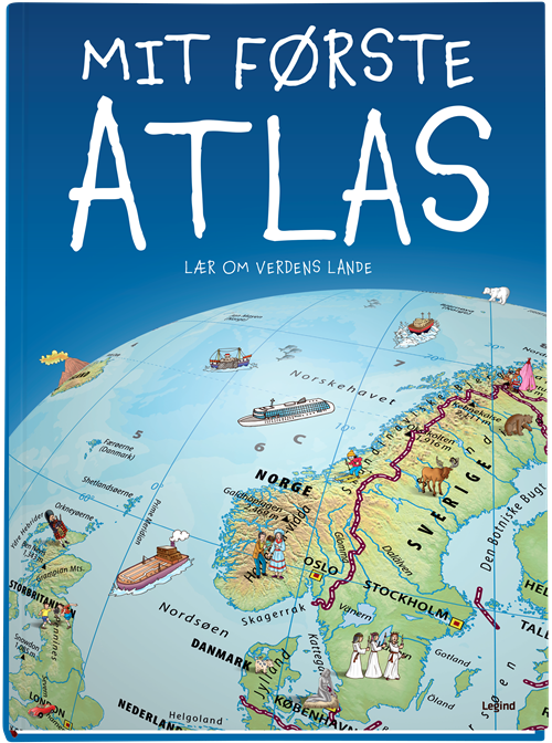 Cover for Ingen Forfatter; Ingen Forfatter; Ingen Forfatter · Mit første atlas (Bound Book) [1. wydanie] (2020)
