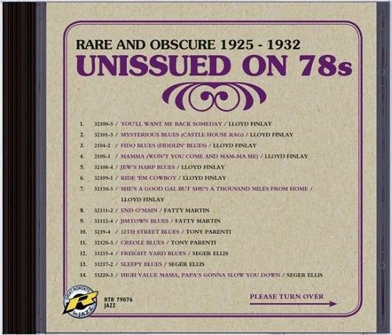 Cover for Unissued On 78.4 (CD) (2014)