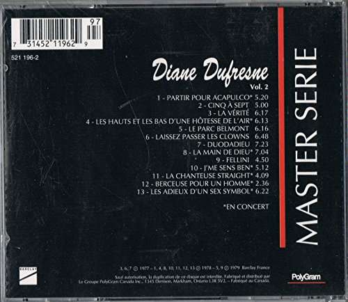 Master Serie Vol.2 - Diane Dufresne - Music - UNIVERSAL - 0731452119629 - February 22, 2019