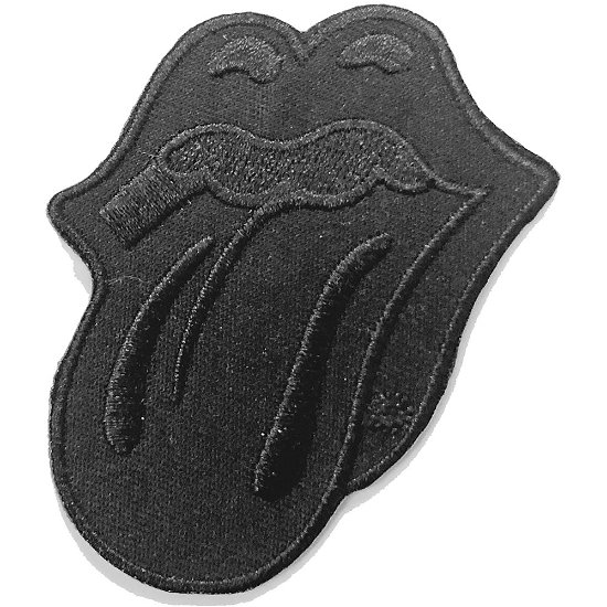 The Rolling Stones Standard Woven Patch: Classic Tongue Black - The Rolling Stones - Koopwaar -  - 5056368624629 - 