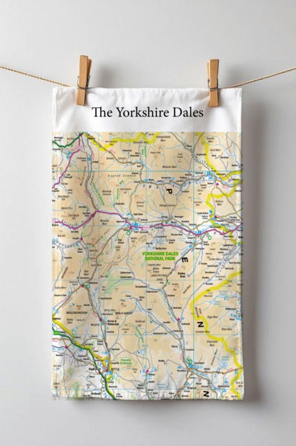 Cover for OS Map Tea-towel - Yorkshire Dales National Park (MERCH) (2025)
