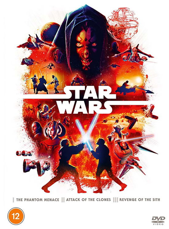 Cover for Star Wars Trilogy Episodes 13 · Star Wars Trilogy - The Phantom Menace / Attack Of The Clones / Revenge Of The Sith (DVD) (2022)