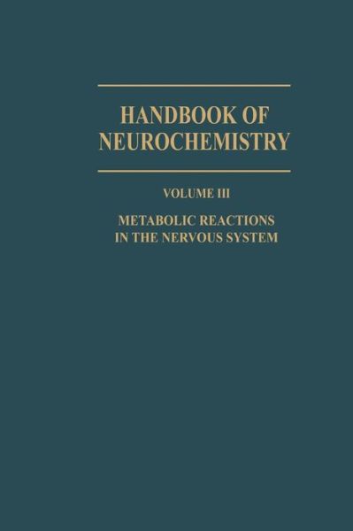 Cover for Abel Lajtha · Metabolic Reactions in the Nervous System (Paperback Book) [Softcover reprint of the original 1st ed. 1970 edition] (2013)