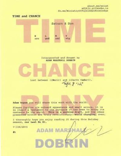 Cover for Adam Marshall Dobrin · Time &amp; Chance (Paperback Book) (2015)