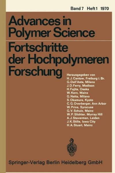Fortschritte der Hochpolymeren Forschung - Advances in Polymer Science - H.-J. Cantow - Kirjat - Springer-Verlag Berlin and Heidelberg Gm - 9783540047629 - 1970