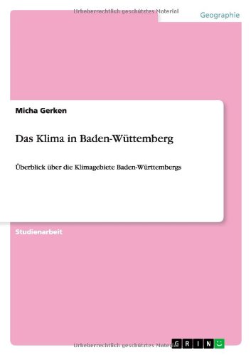 Cover for Gerken · Das Klima in Baden-Wüttemberg (Book) [German edition] (2012)