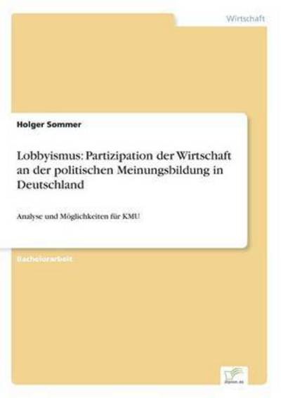 Cover for Sommer · Lobbyismus: Partizipation der Wi (Book) (2016)