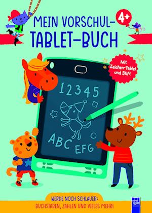 Cover for Mein Vorschul-Tablet-Buch 4 + (blaues Cover) (Book) (2025)