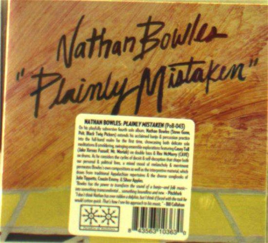 Cover for Nathan Bowles · Plainly Mistaken (CD) (2018)