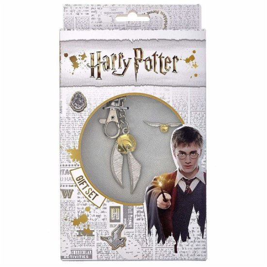Harry Potter Golden Snitch Keyring and Pin Badge  Silver - Harry Potter Golden Snitch Keyring and Pin Badge  Silver - Merchandise - HARRY POTTER - 5055583415630 - 