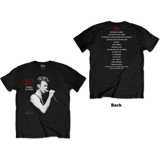 David Bowie Unisex T-Shirt: Dallas '95 (Back Print) - David Bowie - Merchandise -  - 5056368697630 - September 22, 2021