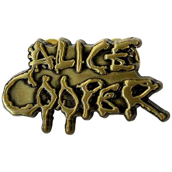 Alice Cooper  Pin Badge: Dripping Logo Gold - Alice Cooper - Gadżety -  - 5056737235630 - 