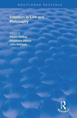 Cover for Ngaire Naffine · Intention in Law and Philosophy - Routledge Revivals (Paperback Book) (2020)