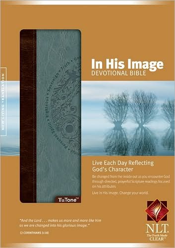 NLT In His Image Devotional Bible Tutone Brown / Dusty Blue - Yes - Libros - Tyndale House Publishers - 9781414337630 - 1 de noviembre de 2010