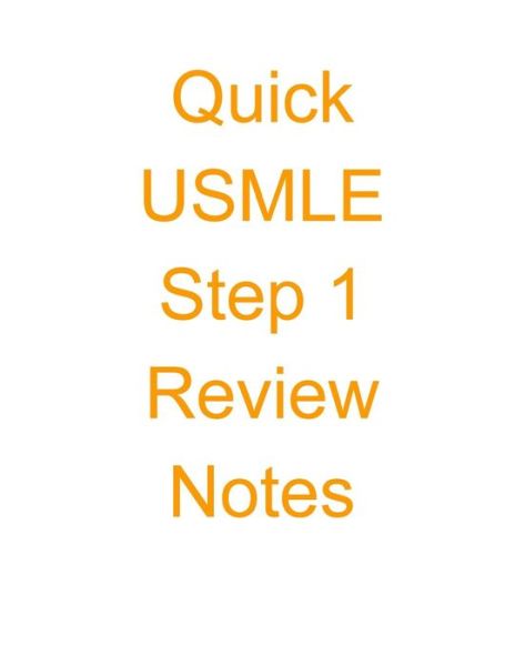 Cover for Sanket Patel M D · Quick Usmle Step 1 Review Notes (Paperback Book) (2015)