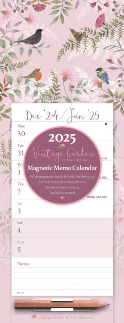 Carousel Calendars · Vintage Garden Week-to-View Magnetic Calendar 2025 (Taschenbuch) (2024)