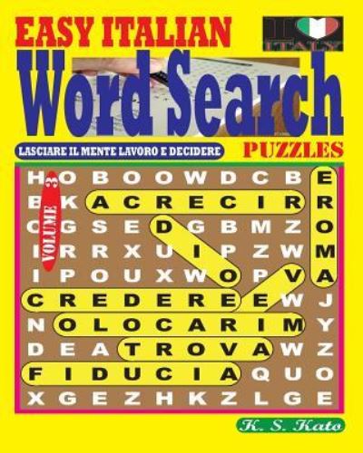 Cover for K S Kato · EASY ITALIAN Word Search Puzzles. Vol. 3 (Paperback Book) (2017)