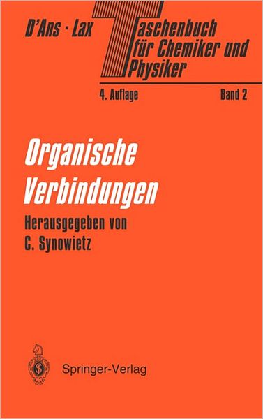 Cover for Ellen Lax · Taschenbuch Fur Chemiker Und Physiker: Band II Organische Verbindungen (Hardcover Book) [4th edition] (1983)