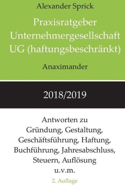 Cover for Sprick · Praxisratgeber Unternehmergesell (Bog) (2018)
