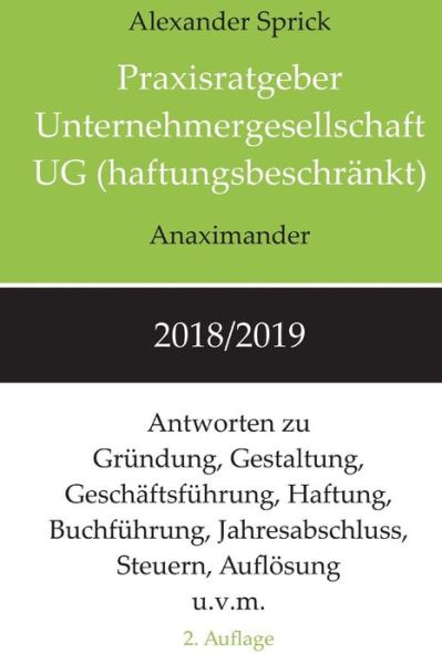 Cover for Sprick · Praxisratgeber Unternehmergesell (Bog) (2018)