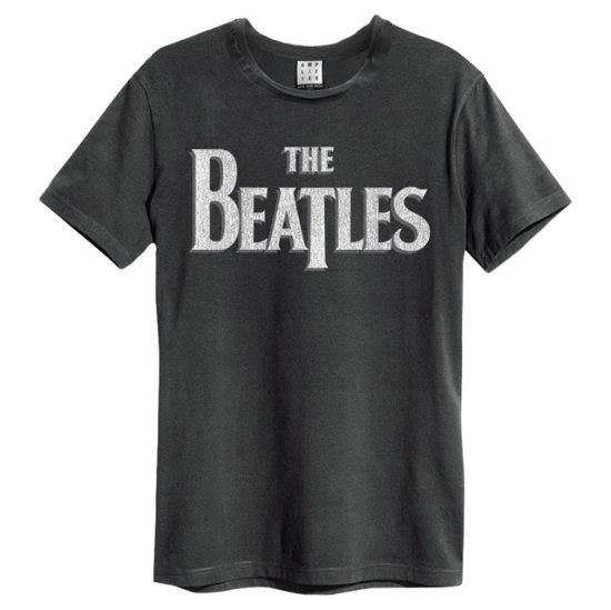 Cover for The Beatles · Beatles Logo Amplified Medium Vintage Charcoal T Shirt (T-shirt)