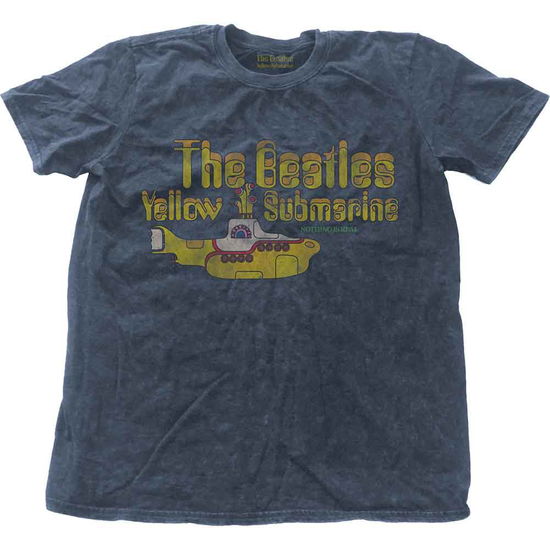 Cover for The Beatles · The Beatles Unisex T-Shirt: Yellow Submarine Nothing Is Real Snow Wash (Wash Collection) (T-shirt) [size L] [Blue - Unisex edition]