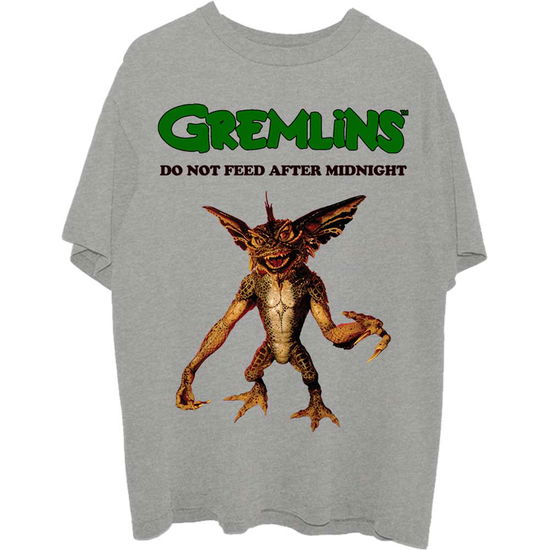 Gremlins Unisex T-Shirt: Stripe Do Not Feed (Grey) - Gremlins - Produtos - - 5056561033631 - 4 de julho de 2023