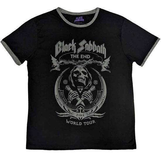 Black Sabbath Unisex Ringer T-Shirt: The End Mushroom Cloud - Black Sabbath - Merchandise -  - 5056737209631 - 