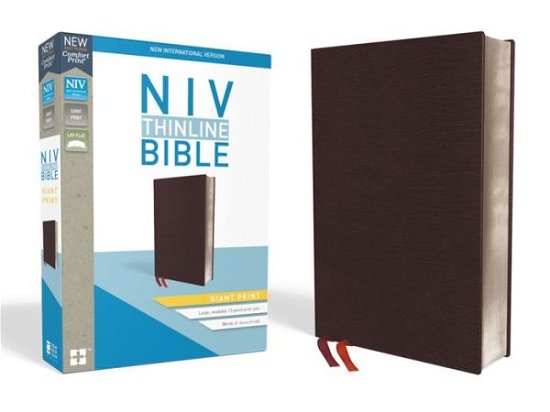NIV, Thinline Bible, Giant Print, Bonded Leather, Burgundy, Red Letter Edition, Thumb Indexed, Comfort Print - Zondervan - Livres - Zondervan - 9780310448631 - 21 novembre 2017