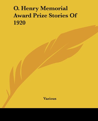 Cover for O. Henry Memorial Award Prize Stories of 1920 (Paperback Book) (2004)