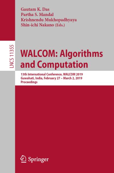 Cover for Walcom · WALCOM Algorithms and Computation (Book) [1st ed. 2019 edition] (2018)