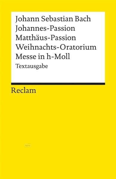 Cover for Johann Sebastian Bach · Reclam UB 18063 Bach.Johannespassion (Bok)