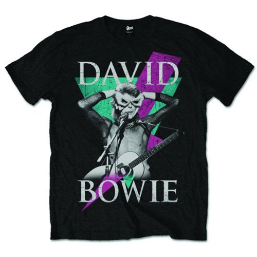 David Bowie Unisex T-Shirt: Thunder - David Bowie - Produtos - ROCK OFF - 5055295376632 - 7 de abril de 2016