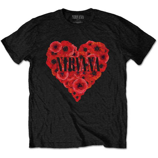 Nirvana Unisex T-Shirt: Poppy Heart - Nirvana - Merchandise -  - 5056561052632 - 