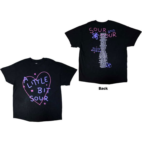 Cover for Olivia Rodrigo · Olivia Rodrigo Unisex T-Shirt: A Little Bit Sour (Black) (Back Print &amp; Ex-Tour) (T-shirt) [size L] (2024)