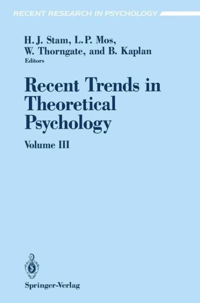 Cover for International Society for Theoretical Psychology · Recent Trends in Theoretical Psychology: Selected Proceedings of the Fourth Biennial Conference of the International Society for Theoretical Psychology June 24-28, 1991 - Recent Research in Psychology (Paperback Book) [Softcover reprint of the original 1st ed. 1993 edition] (1993)