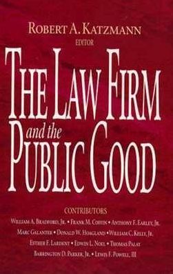 Cover for The Law Firm and the Public Good (Paperback Book) (1995)