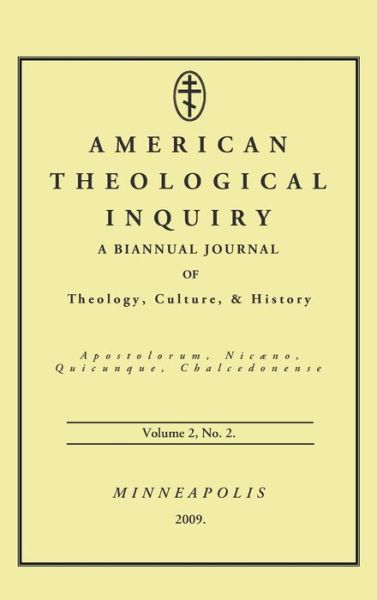 Cover for Gannon Murphy · American Theological Inquiry, Volume Two, Issue Two (Hardcover Book) (2009)